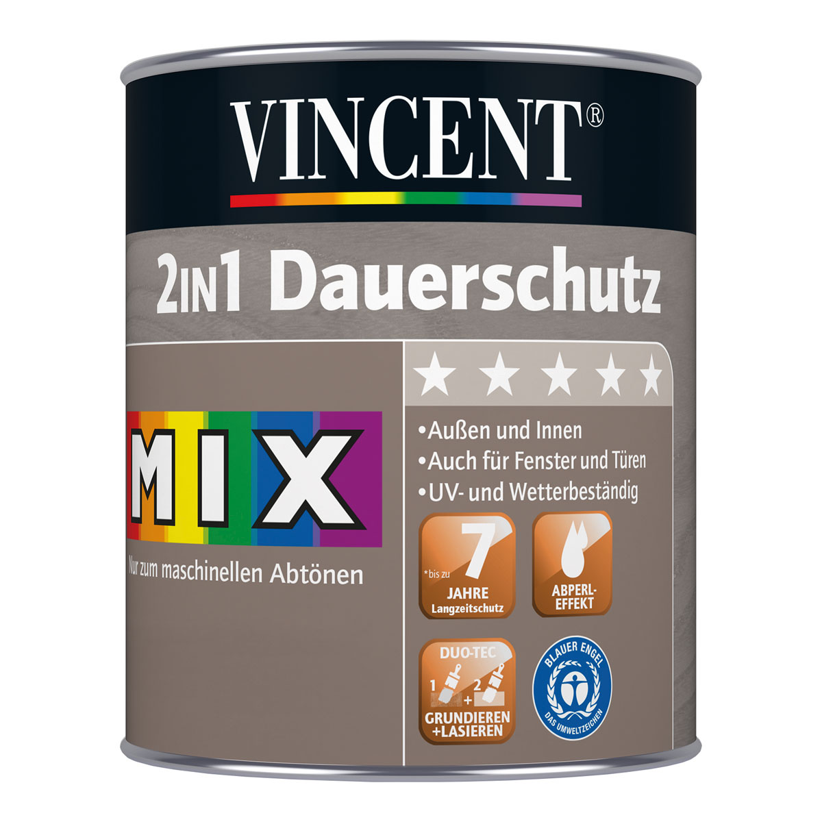 Vincent  Holzschutz 2in1 Dauerschutz MIX IT! 2,5 l | E | 2,5 | 111725