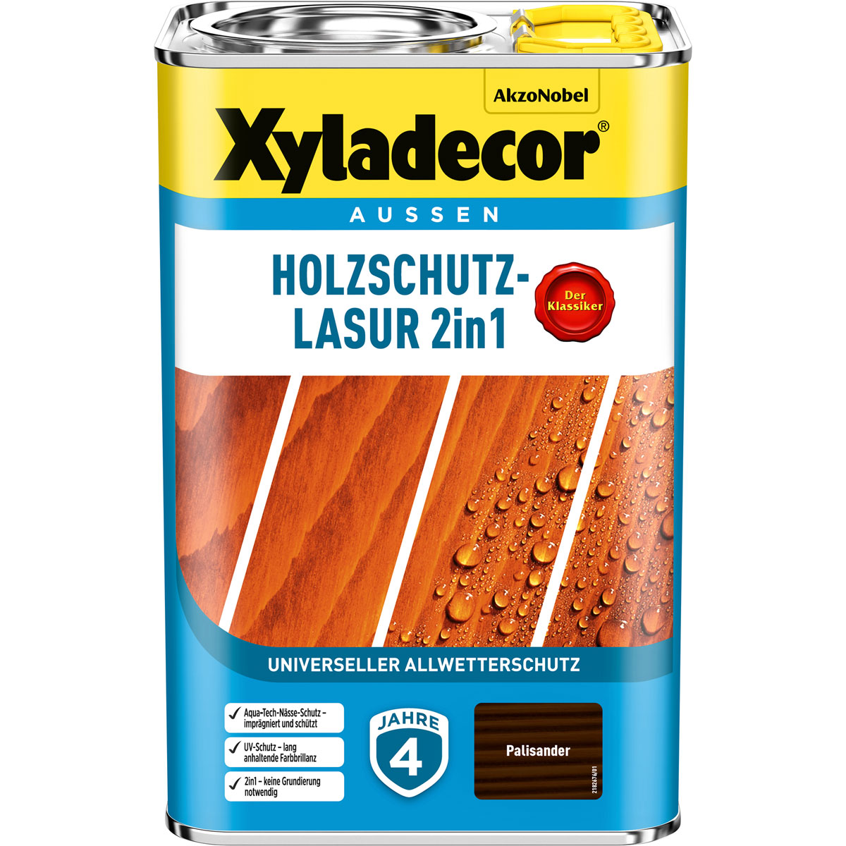 Xyladecor Holzschutz-Lasur 2in1 Palisander 4 L | Palisander | 112308