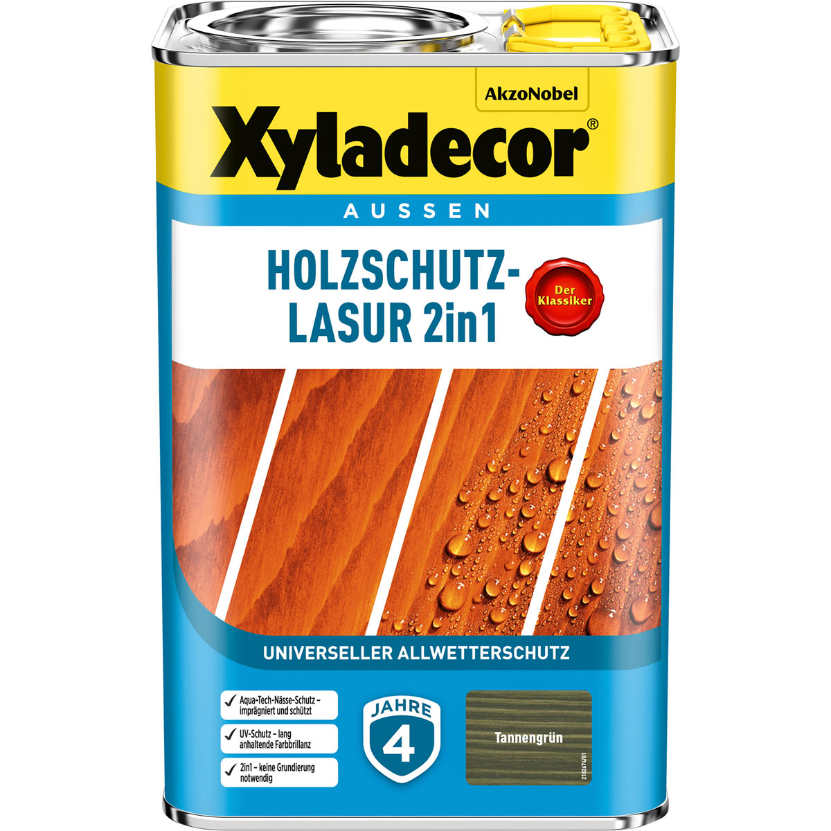 Xyladecor Holzschutz-Lasur 2in1 Tannengrün 4 L | Tannengrün | 112398