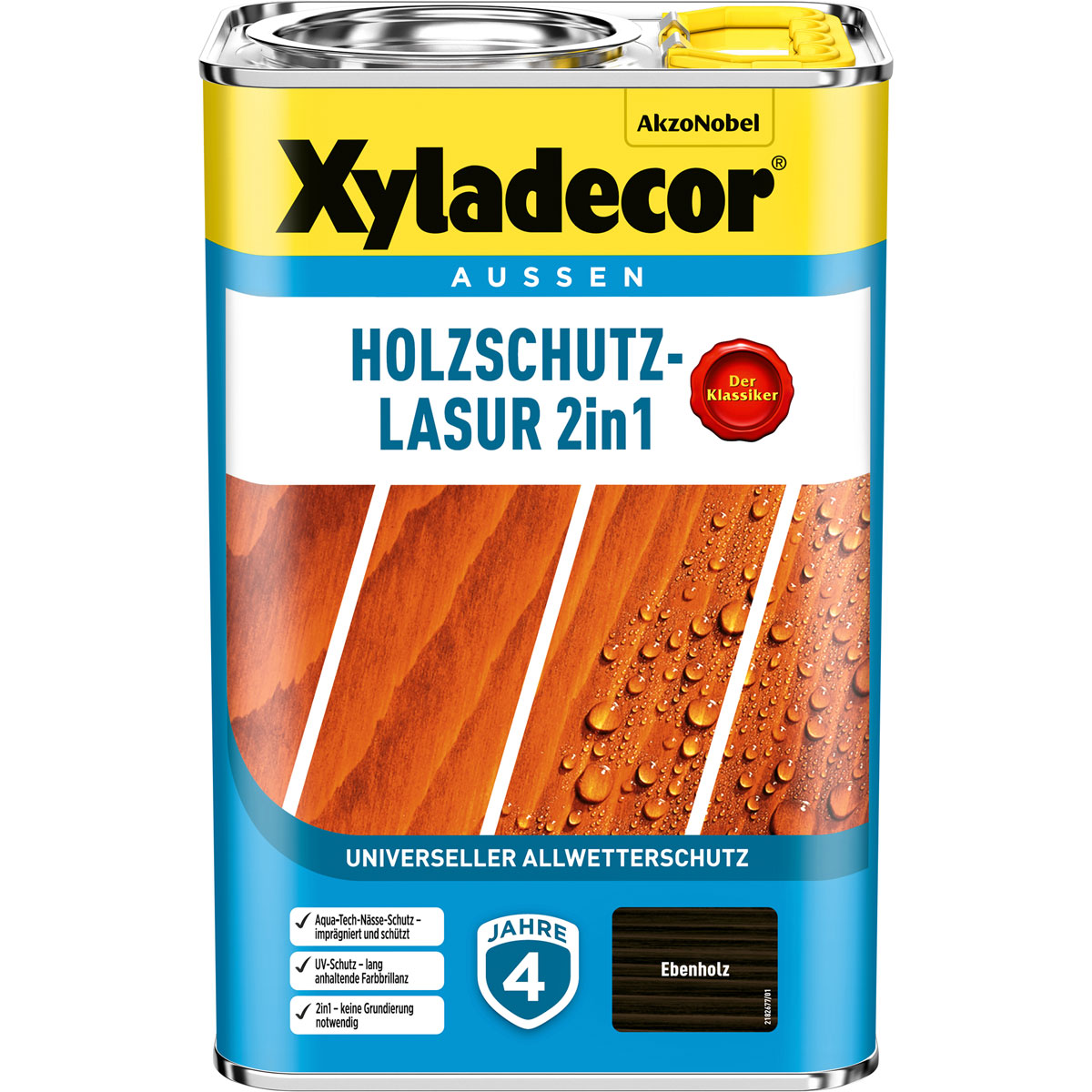 Xyladecor Holzschutz-Lasur 2in1 Ebenholz 4 L | Ebenholz | 112400
