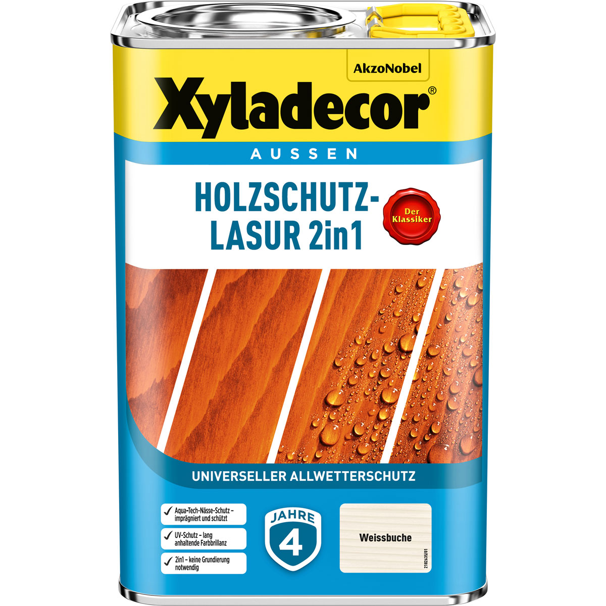 Xyladecor Holzschutz-Lasur 2in1 Weissbuche 4 L | Weissbuche | 112402
