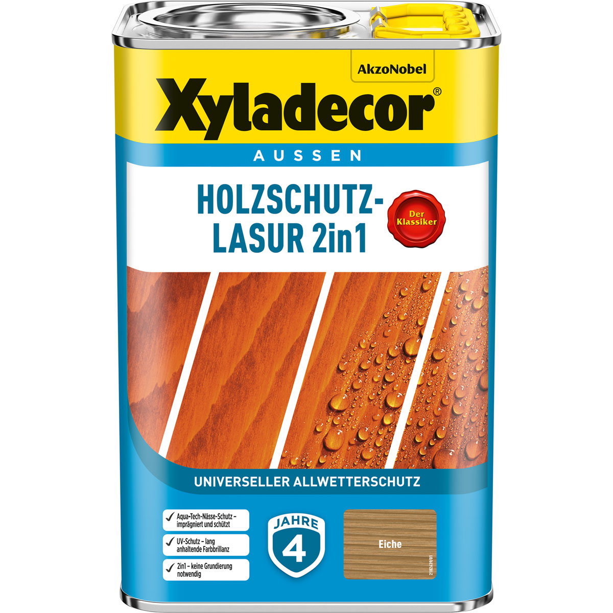 Xyladecor Holzschutz-Lasur 2in1 Eiche 4 L | Eiche | 112405