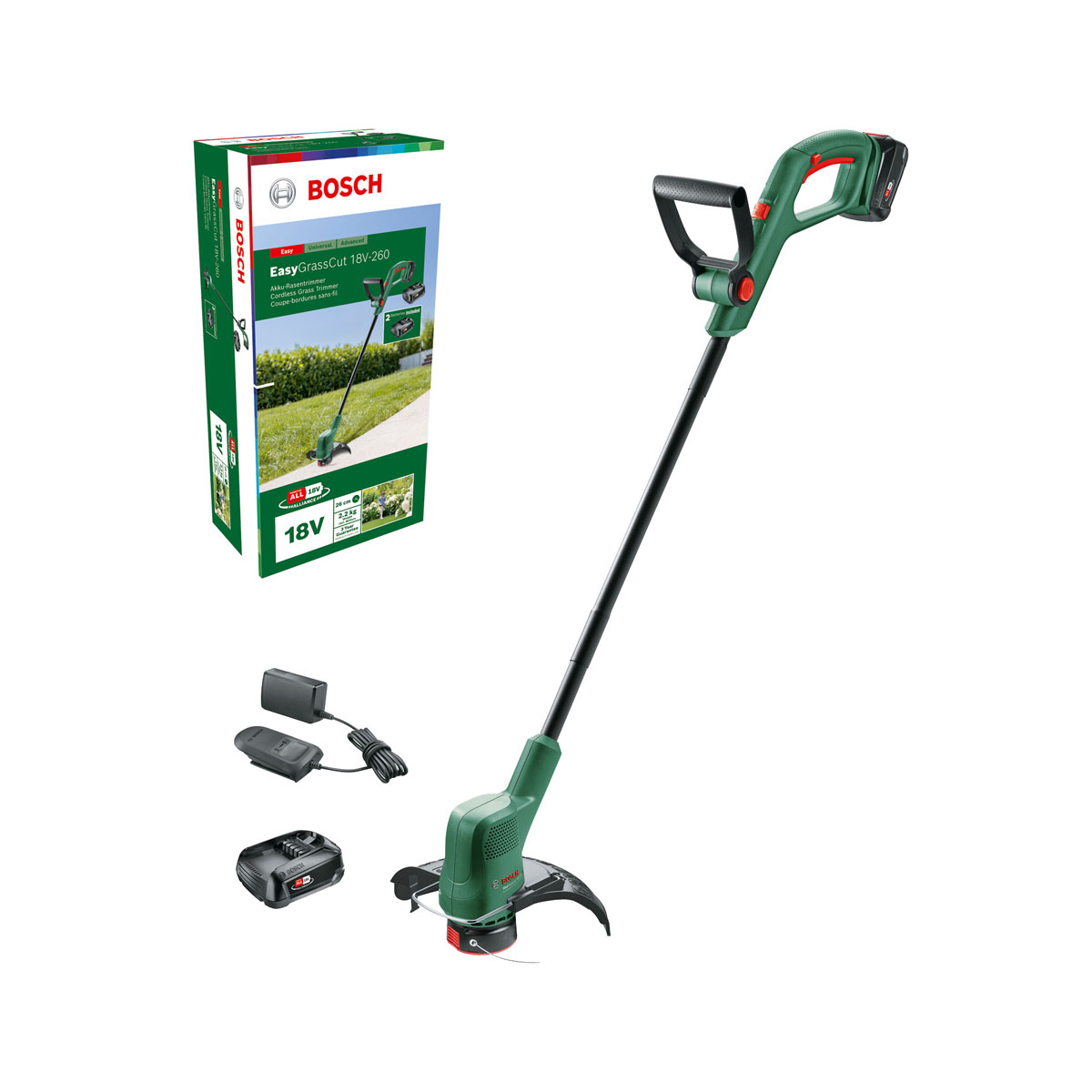 Bosch  Akku-Rasentrimmer EasyGrassCut 18-260 inkl 2 x 2,5 AH Akku und Ladegerät | 114416 – Bild 3