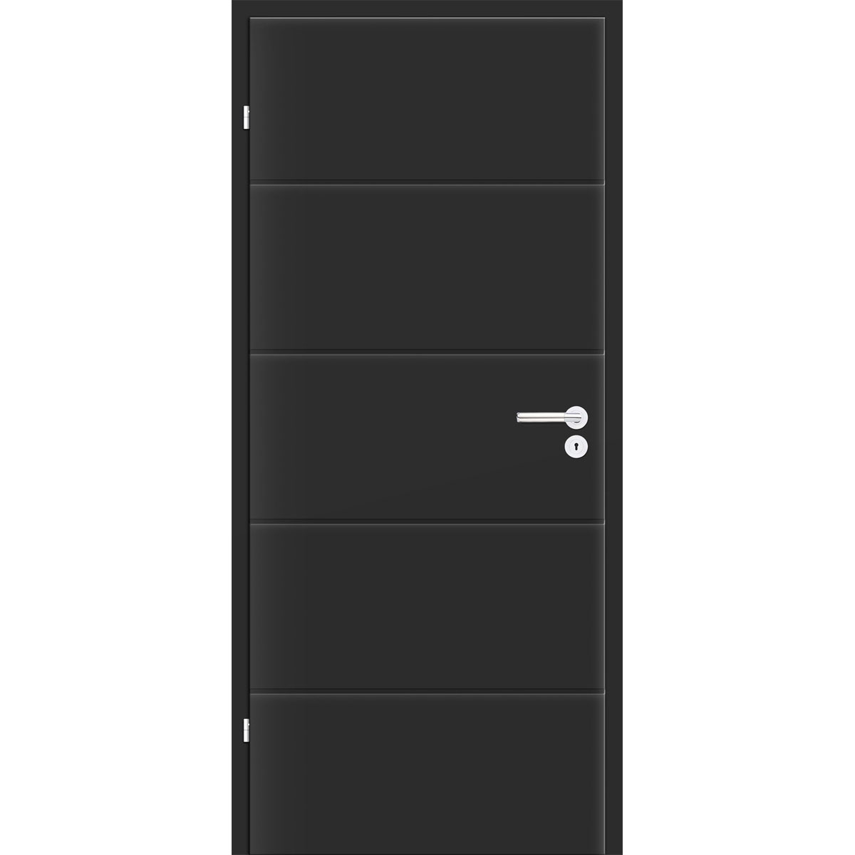 Zimmertür Sylt DIN R schwarz 61 x 198,5 cm | 114602