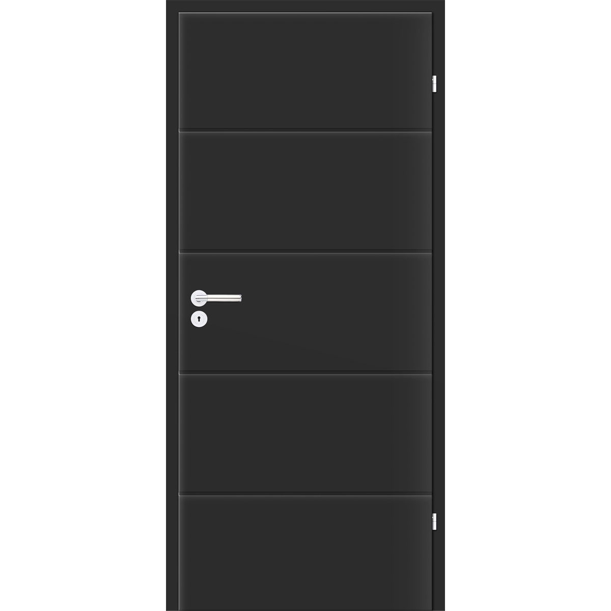 Zimmertür Sylt DIN L schwarz 73,5 x 198,5 cm | 73,5 | schwarz | links | 114622