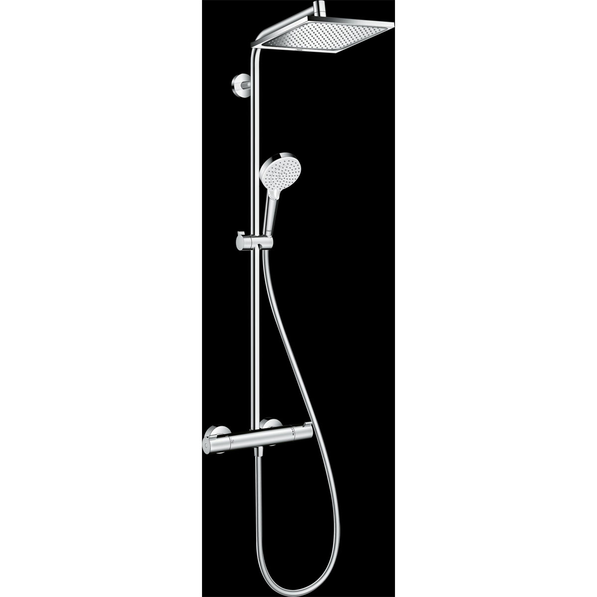 Hansgrohe  Duschsystem 240 Crometta E 1 Strahlart EcoSmart mit Thermostat Chrom | 115125