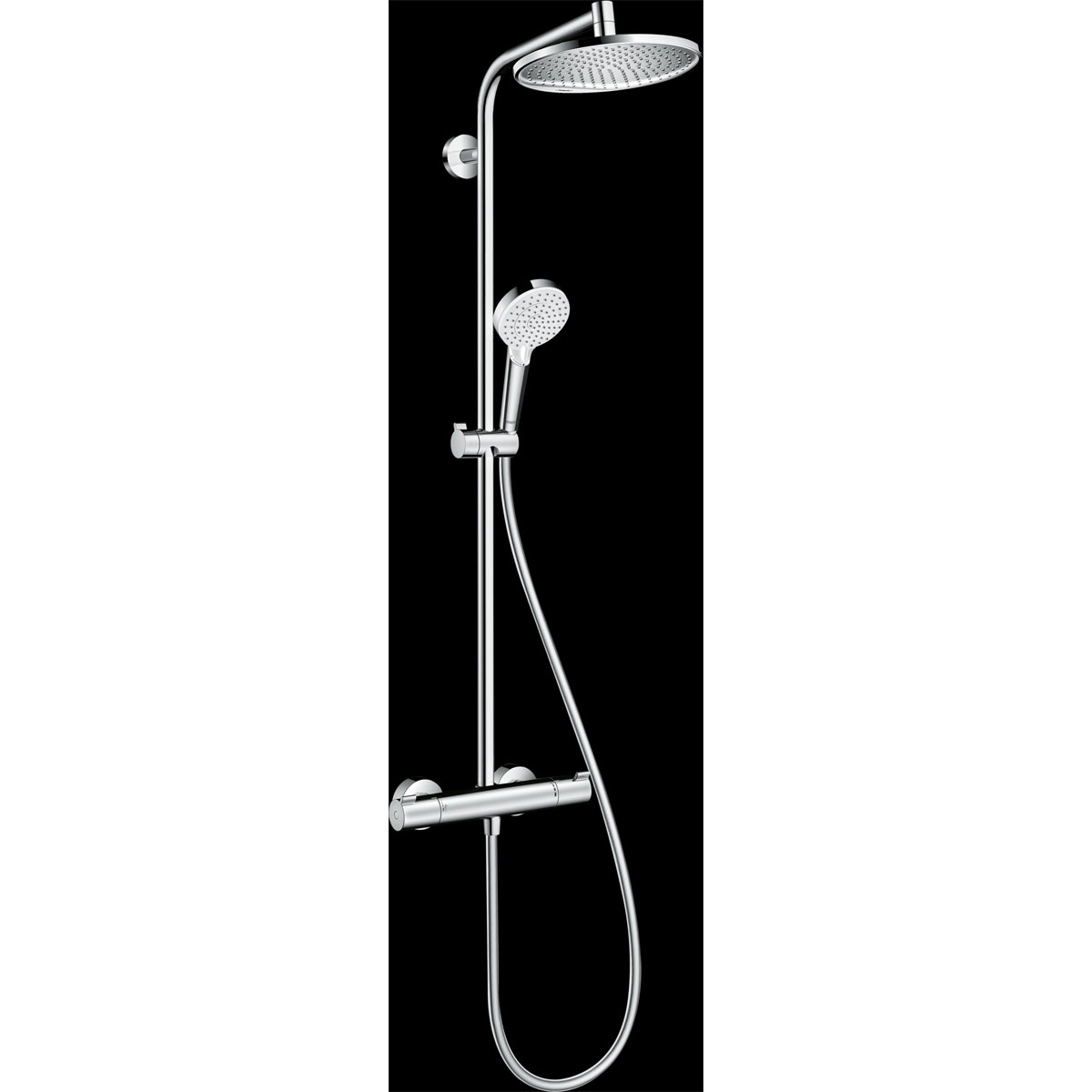 Hansgrohe  Duschsystem 240 Crometta S 1 Strahlart EcoSmart mit Thermostat Chrom | 115126