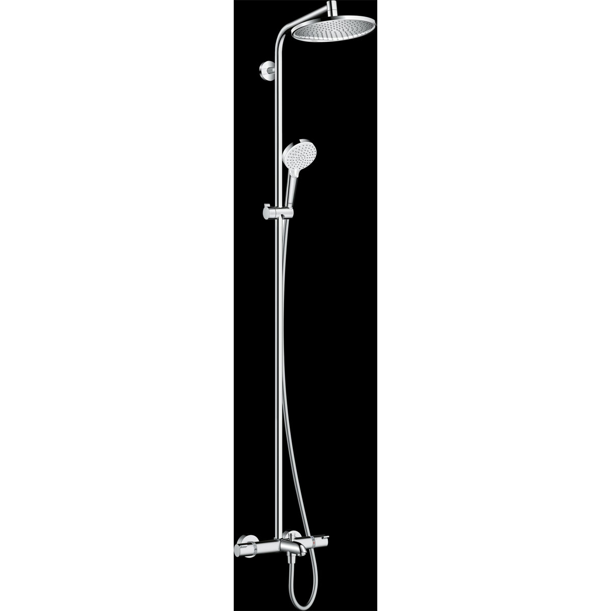 Hansgrohe  Duschsystem 240 Crometta S 1 Strahlart mit Wannenthermostat Chrom | 115140