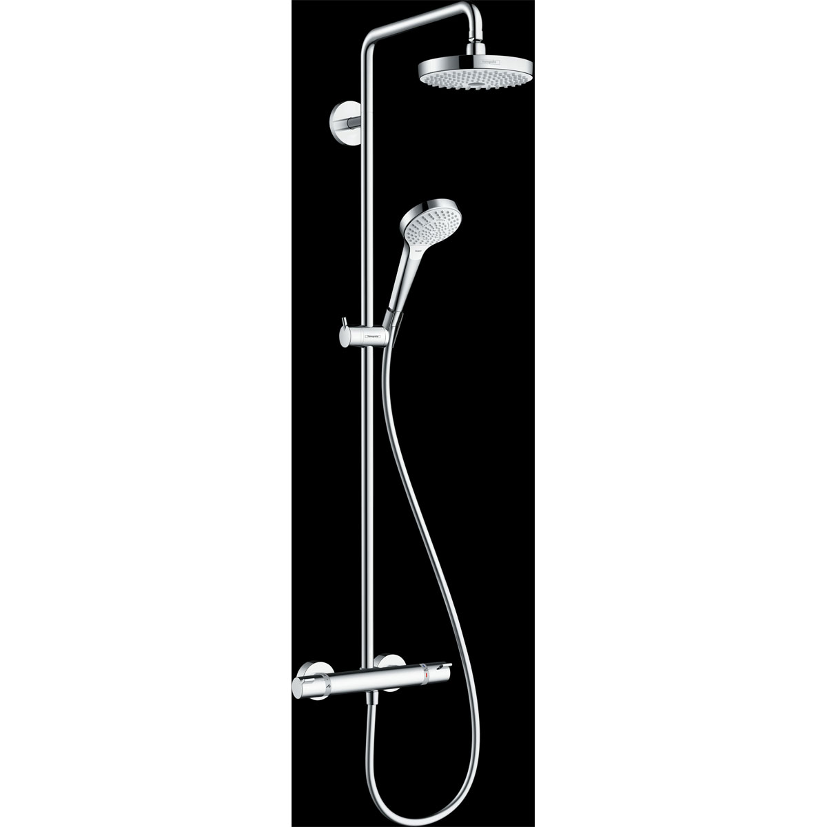 Hansgrohe  Duschsystem 180 Croma Select S 2 Strahlarten mit Thermostat Weiß/Chrom | 115157