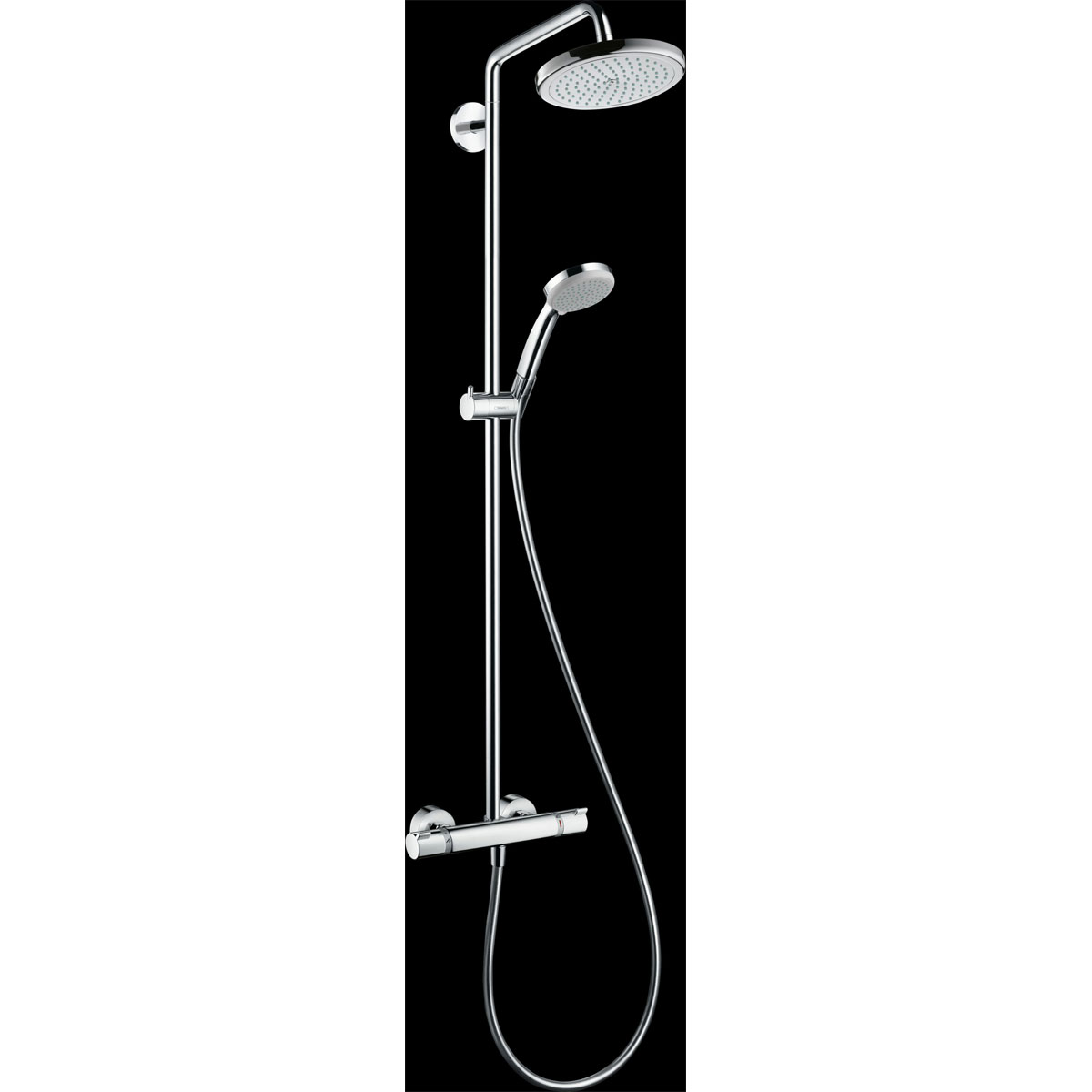 Hansgrohe  Duschsystem 220 Croma 1 Strahlart mit Thermostat Chrom | 115203