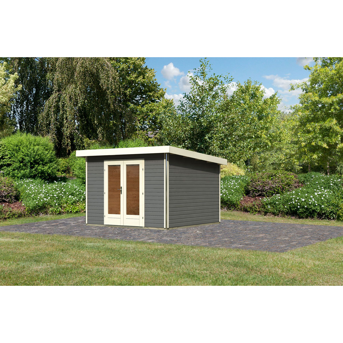 Karibu  Blockbohlenhaus Radeburg 1 terragrau | 118145