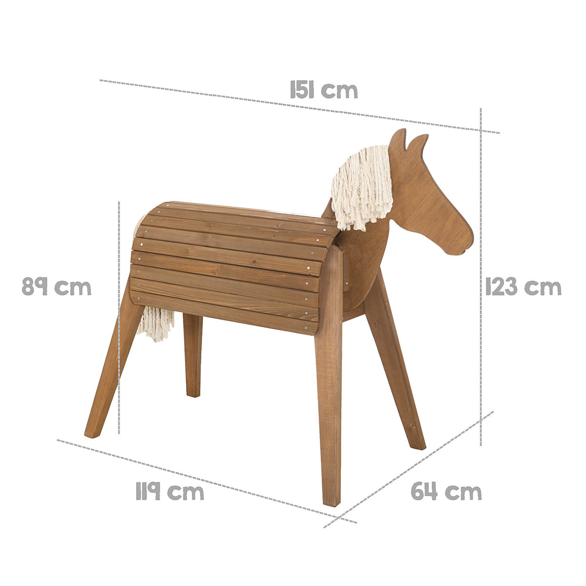 Spielpferd teak 64 x 123 x 151 cm | teak | 120521 – Bild 4