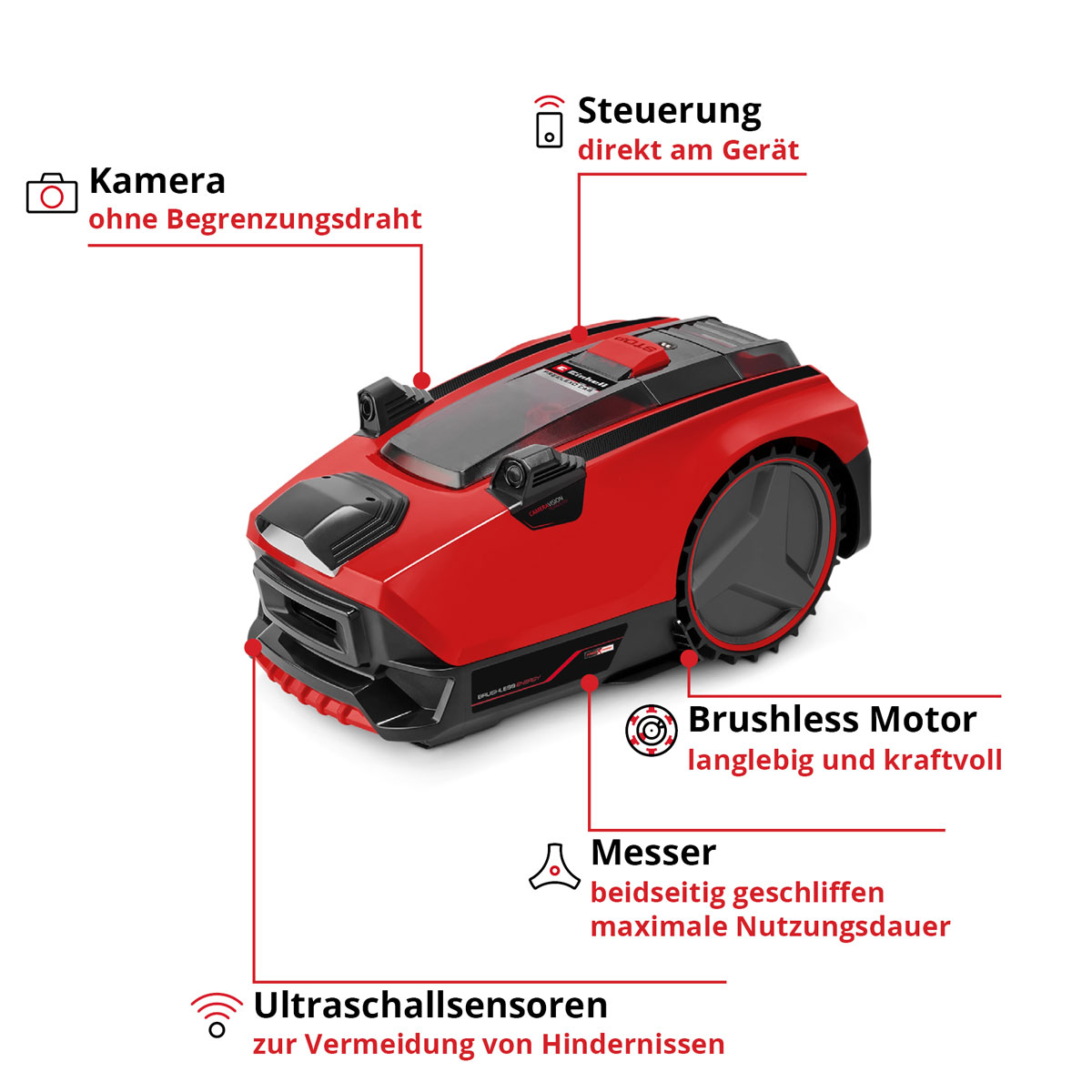 Einhell  Mähroboter Freelexo Cam 500 inkl Ladegerät u 3,0 AH Akku | 120971 – Bild 4