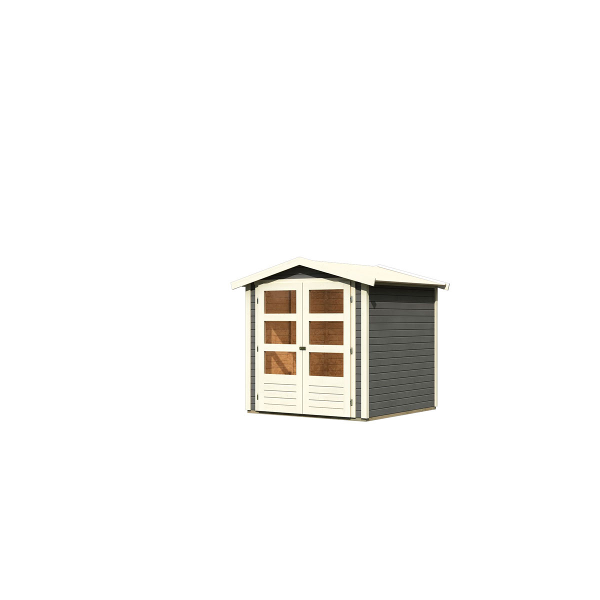 Karibu  Blockbohlenhaus Rhein 2 186 x 186 cm terragrau | 120973 – Bild 4
