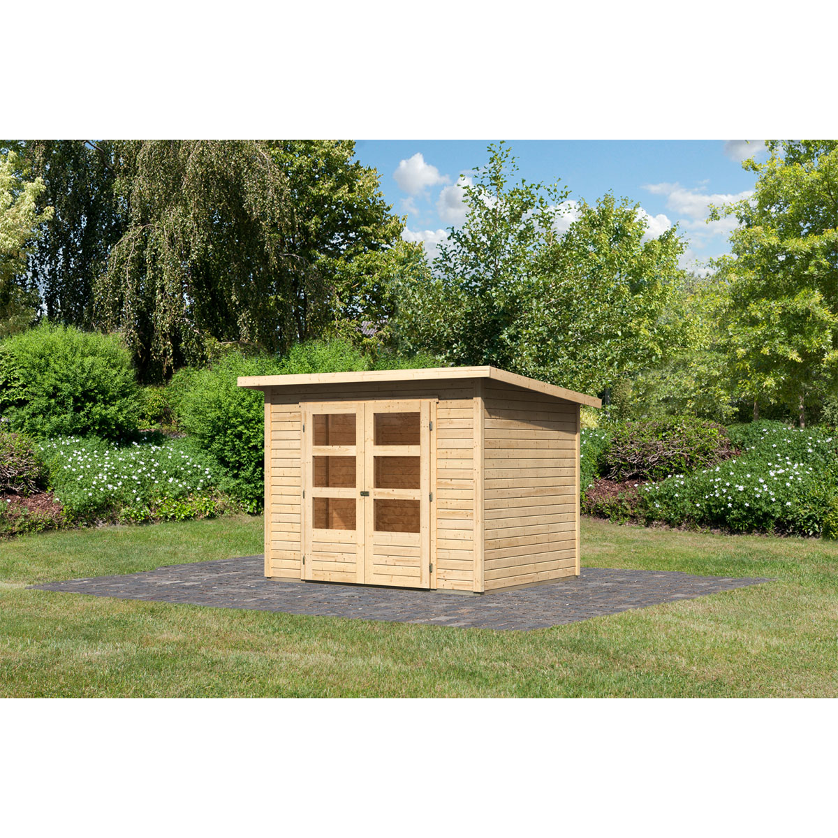 Karibu  Blockbohlenhaus Ruhr 3 246 x 186 cm naturbelassen | 120988