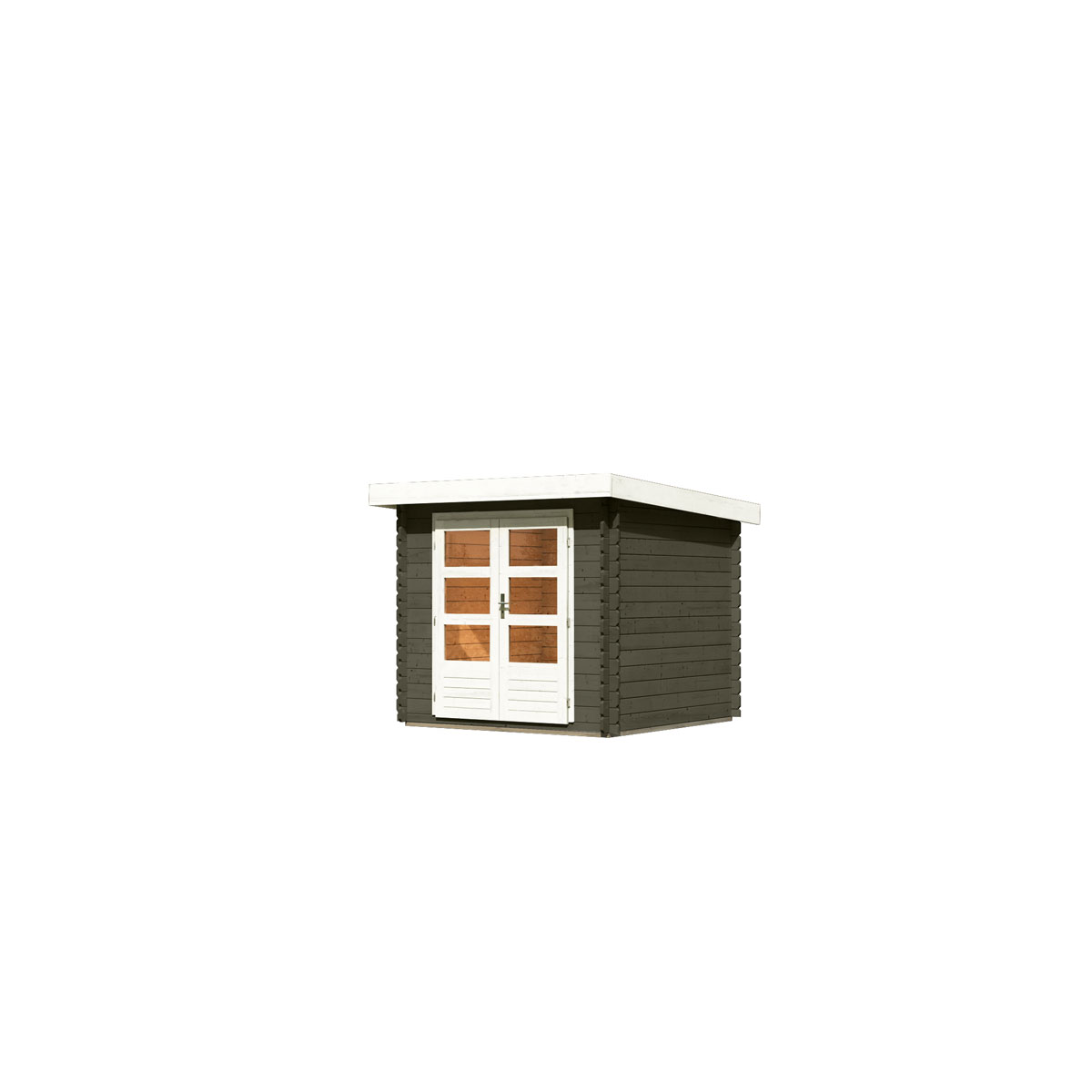Karibu  Blockbohlenhaus Emscher 2 terragrau 237 x 222 x 237 cm | 237x237x202 | 120995