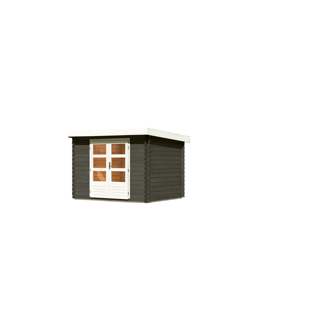 Karibu  Blockbohlenhaus Emscher 3 terragrau 297 x 222 x 237 cm | 297x237x202 | 120998