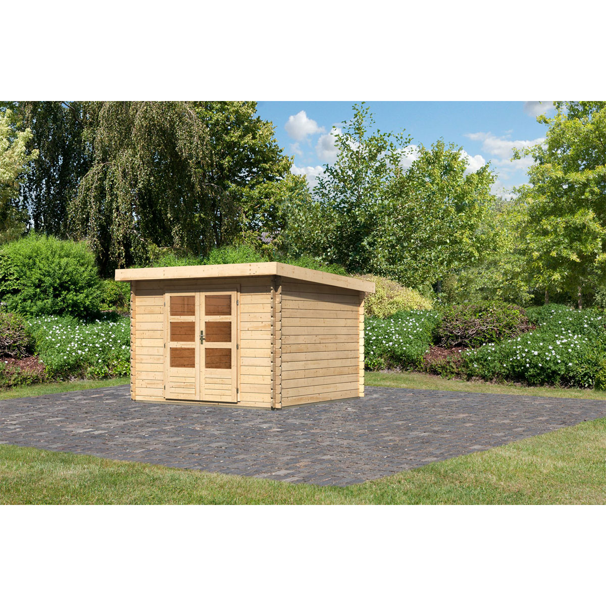 Karibu  Blockbohlenhaus Emscher 5 297 x 297 cm naturbelassen | 121000