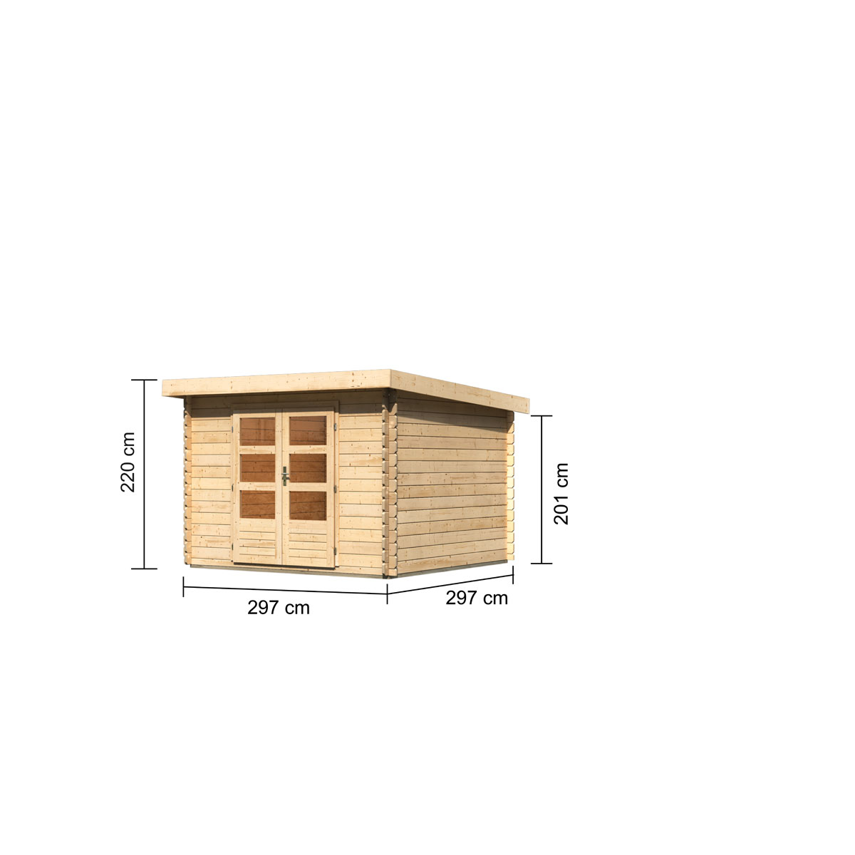 Karibu  Blockbohlenhaus Emscher 5 297 x 297 cm naturbelassen | 121000 – Bild 3