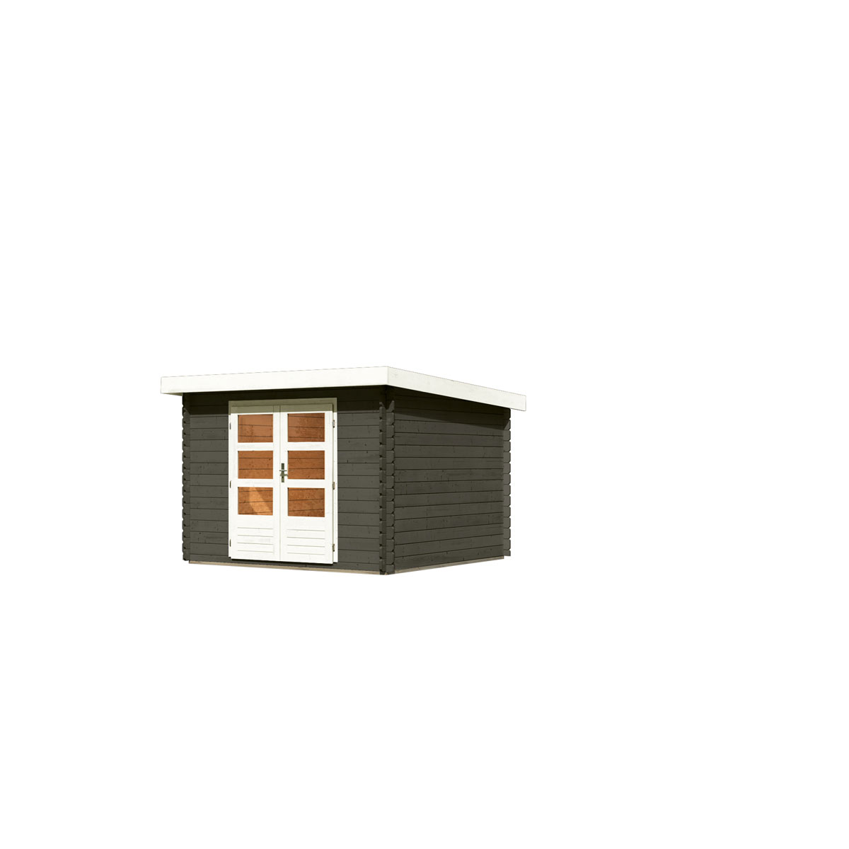 Karibu  Blockbohlenhaus Emscher 5 terragrau 297 x 222 x 297 cm | 297x297x201 | 121001
