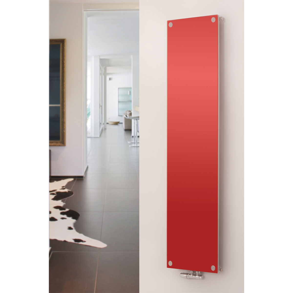 Ximax  Raumheizkörper P1/G 1800 x 595 mm 825 Watt Mittenanschluss Glas Rubinrot | 121156