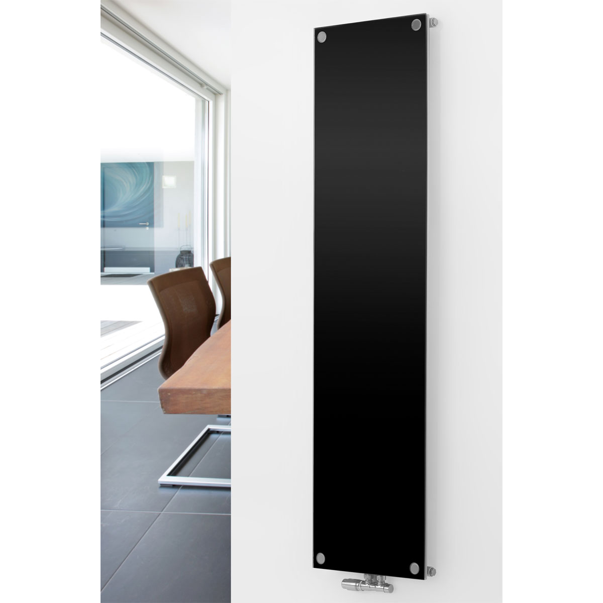 Ximax  Raumheizkörper P1/G 1800 x 595 mm 825 Watt Mittenanschluss Glas Schwarz | 121157