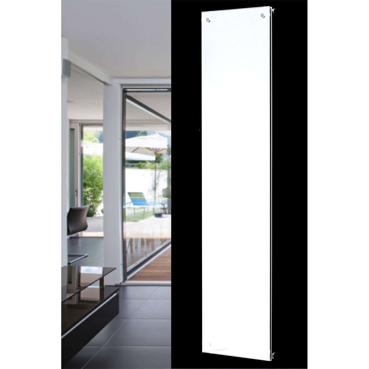 Ximax  Raumheizkörper P1/G 1800 x 595 mm 825 Watt Mittenanschluss Glas Weiß | 121158