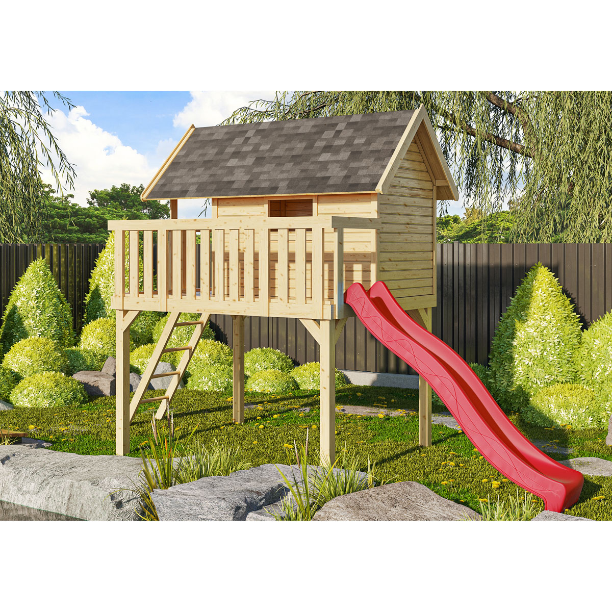 Karibu  Spielhaus Fidel 198 x 330 x 243 cm | 121933