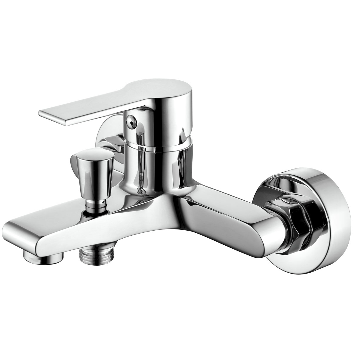 Basic Wannenarmatur Arles chrom 1/2"-Brauseanschluss inkl S-Anschlüsse und Rosetten | 127230