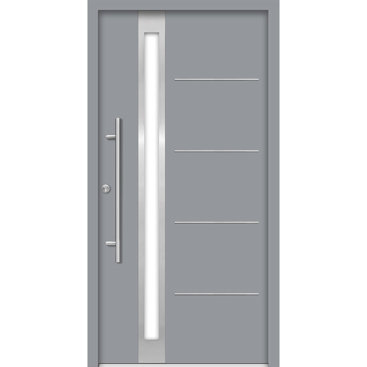 SplenDoor  Premium-Haustür Passivedoor Umea energiesparend grau 110 x 210 cm links | 128054
