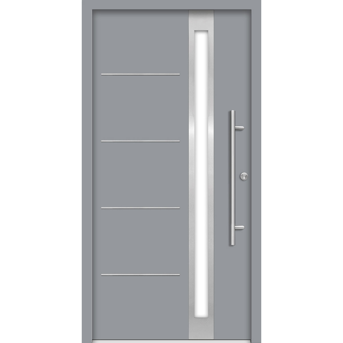 SplenDoor  Premium-Haustür Passivedoor Umea energiesparend grau 110 x 210 cm rechts | 128055