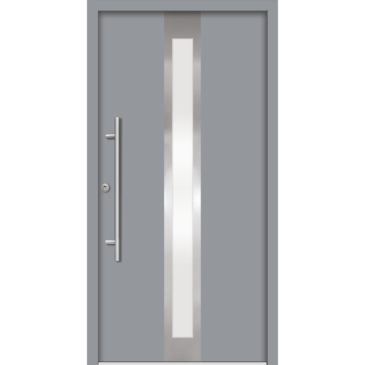 SplenDoor  Premium-Haustür Passivedoor Stockholm RC2 energiesparend einbruchsicher grau 110 x 210 cm links | 128191
