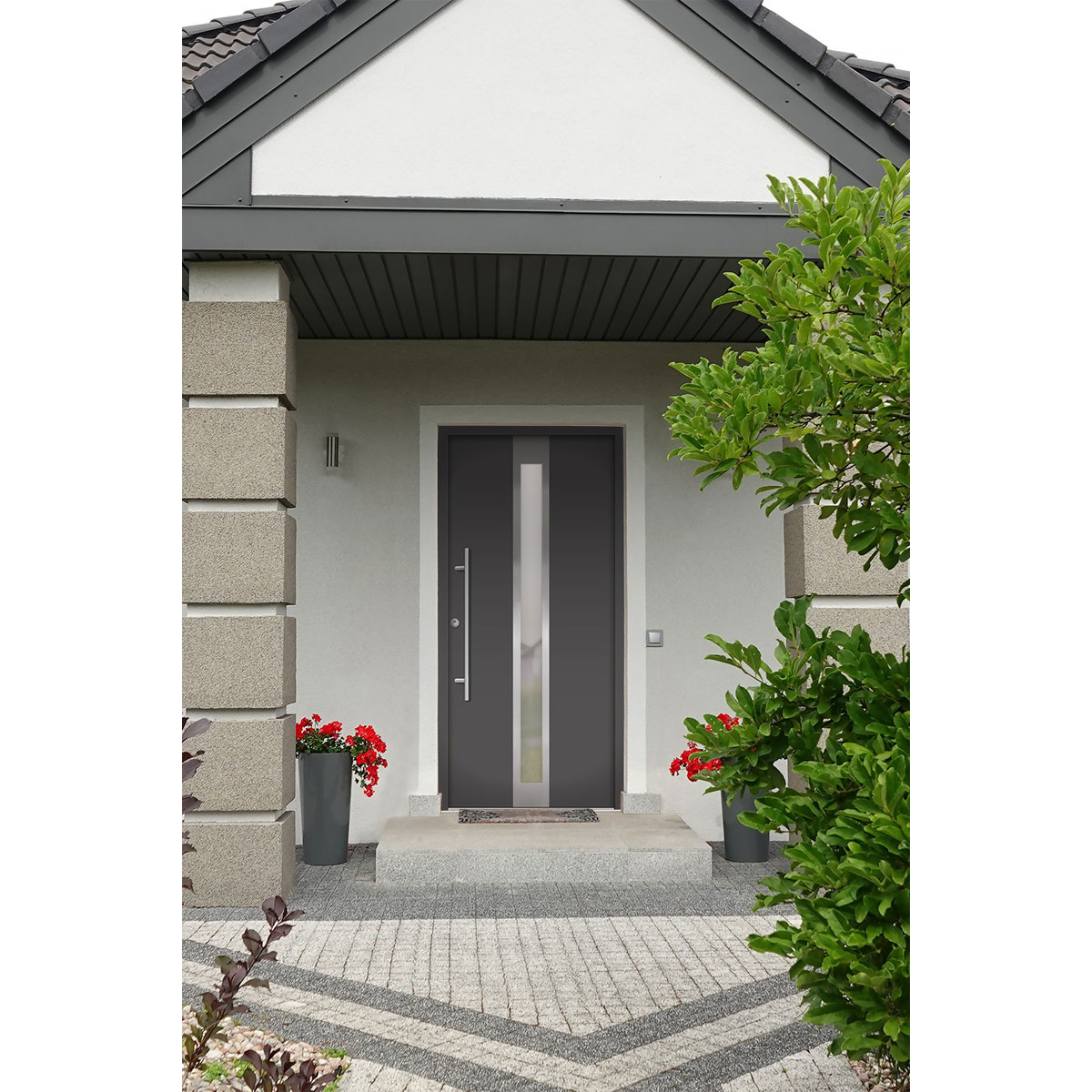 SplenDoor  Premium-Haustür Passivedoor Stockholm RC2 energiesparend einbruchsicher anthrazit 100 x 210 cm links | 128198 – Bild 3
