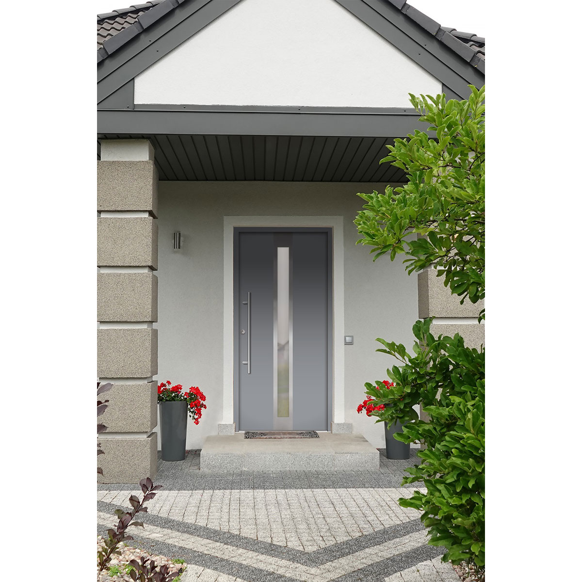 SplenDoor  Premium-Haustür Passivedoor Stockholm RC2 energiesparend einbruchsicher grau 100 x 210 cm links | 128200 – Bild 3