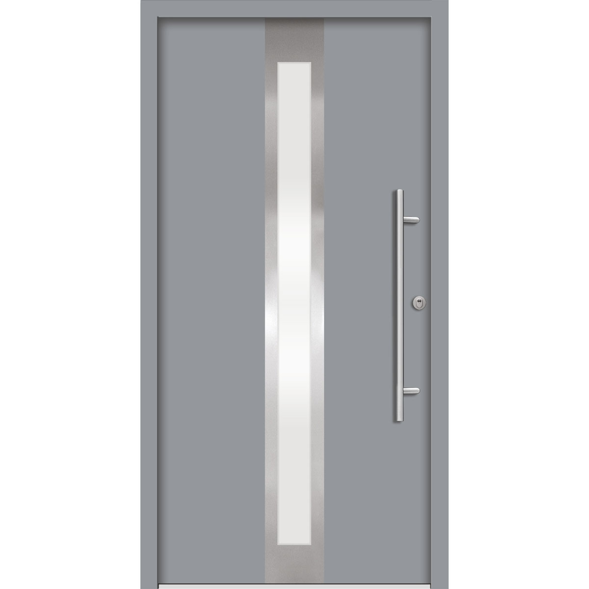 SplenDoor  Premium-Haustür Passivedoor Stockholm RC2 energiesparend einbruchsicher grau 100 x 210 cm rechts | 128201