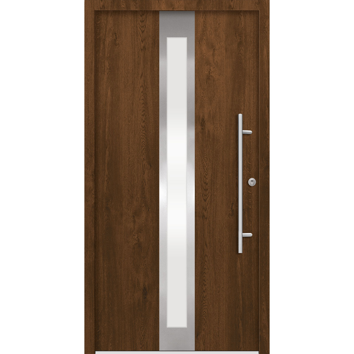 SplenDoor  Premium-Haustür Passivedoor Stockholm RC2 energiesparend einbruchsicher nussbaum 100 x 210 cm rechts | 128203