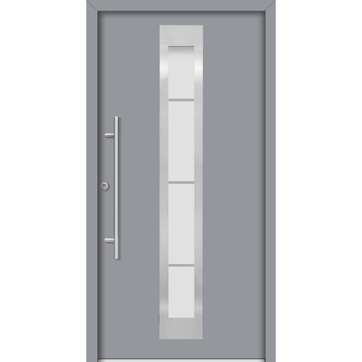 SplenDoor  Premium-Haustür Passivedoor Malmo RC2 energiesparend einbruchsicher grau 110 x 210 cm links | links | 128273