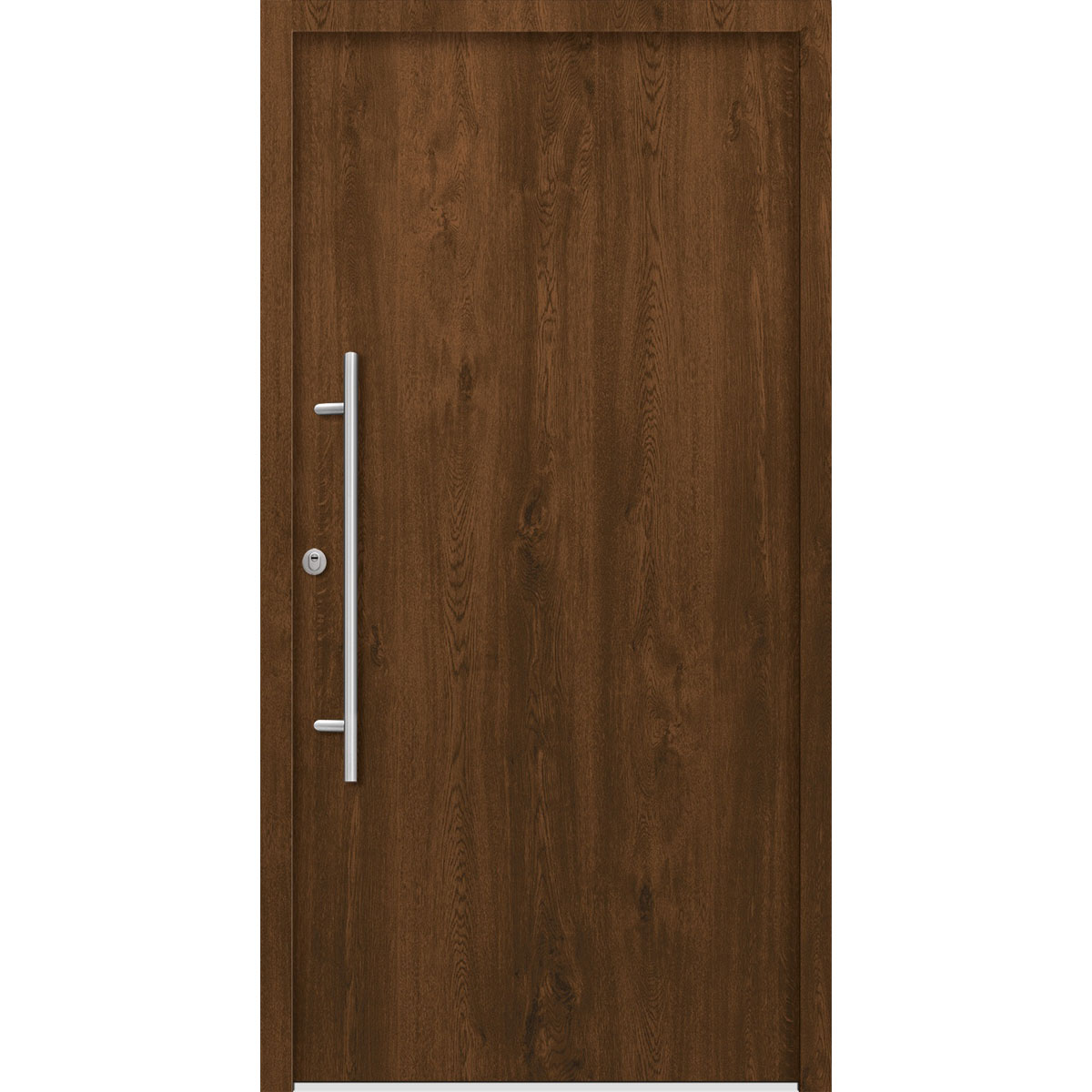 SplenDoor  Premium-Haustür Passivedoor Ribe RC2 energiesparend einbruchsicher nussbaum 110 x 210 cm links | 128300