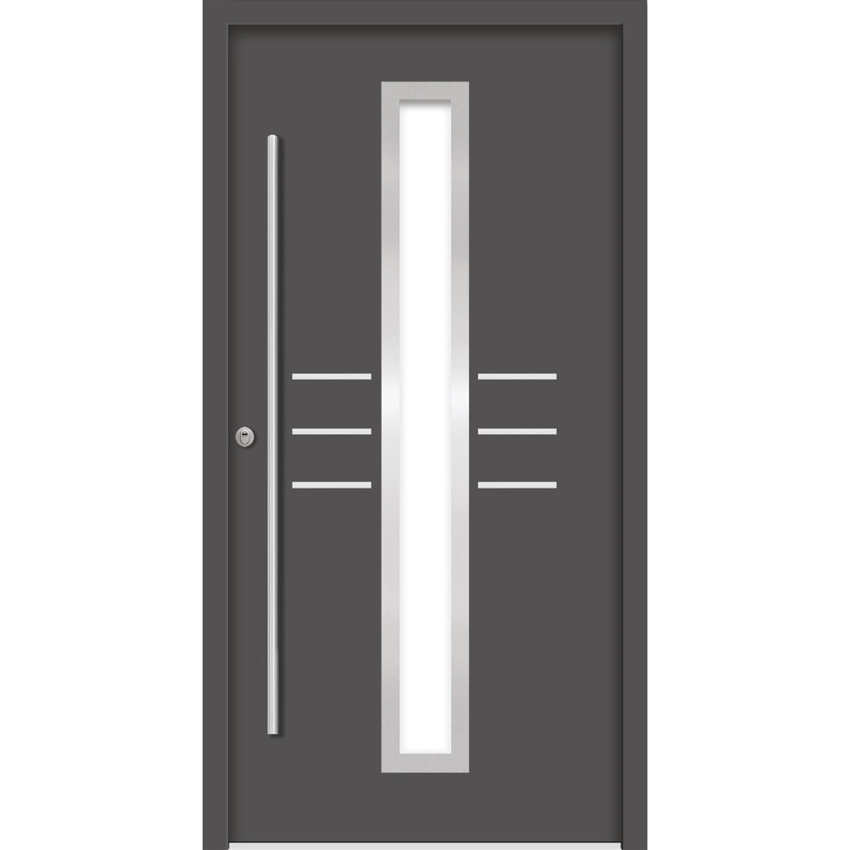 SplenDoor  Premium-Haustür Passivedoor Lund RC2 energiesparend einbruchsicher anthrazit 100 x 210 cm links | 128354