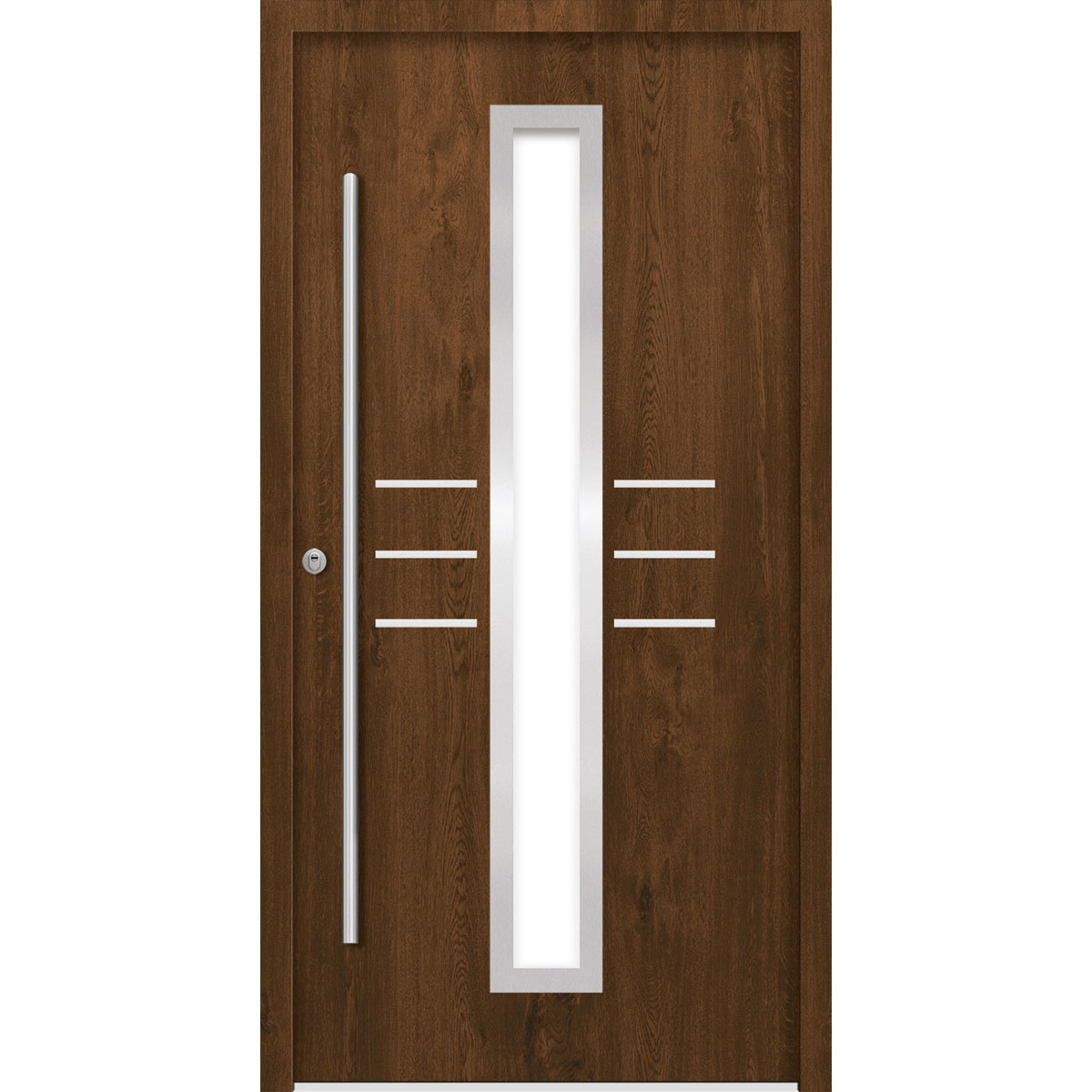 SplenDoor  Premium-Haustür Passivedoor Lund RC2 energiesparend einbruchsicher nussbaum 100 x 210 cm links | 128358