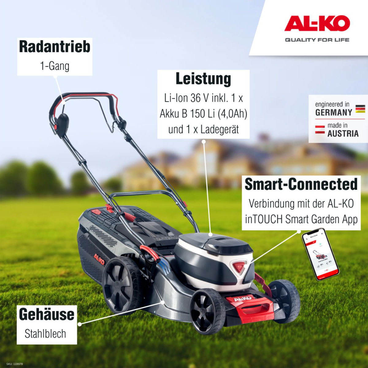 AL-KO  Akku-Rasenmäher 46.2 36V Li SP-W Comfort inkl Akku und Ladegerät | 130112 – Bild 3