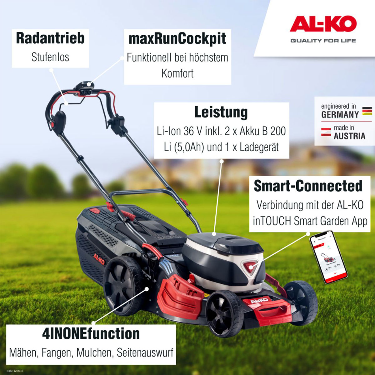 AL-KO  Akku-Rasenmäher 512 36V Li VS-W Premium inkl Akku und Ladegerät | 130115 – Bild 3
