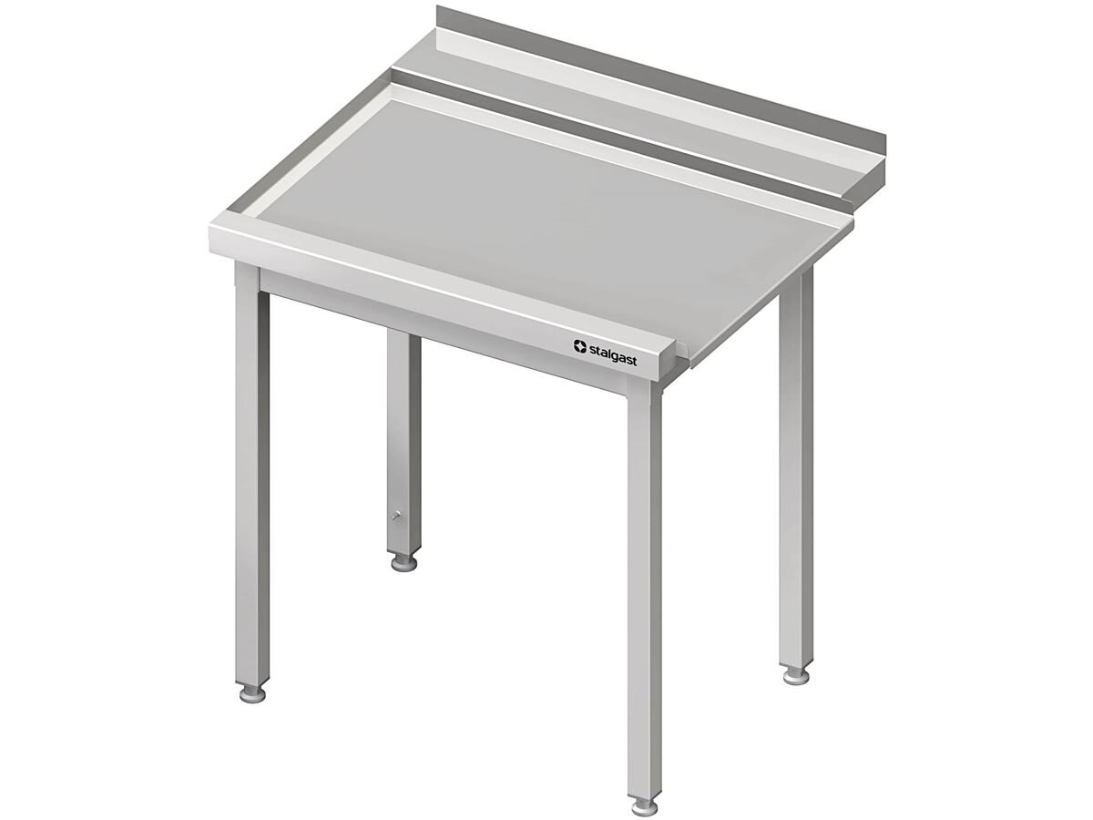 Ablauftisch Anbauseite links, ohne Grundboden, mit Aufkantung, verschweißt BTH 800 x 750 x 880 mm