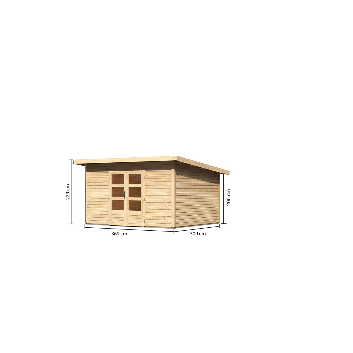 Karibu  Gartenhaus Northeim 4 naturbelassen 40 mm | 230589 – Bild 3