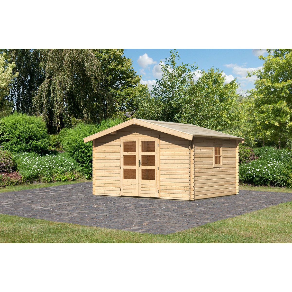 Karibu  Blockbohlenhaus Meldorf 5 naturbelassen 38 mm | 230625