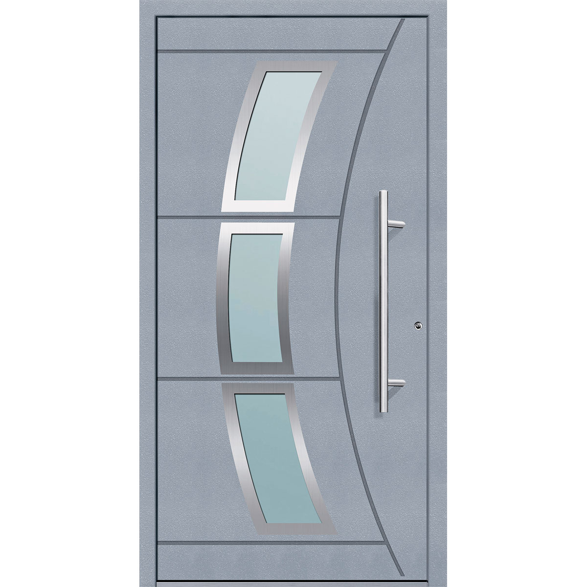 Aluminium-Sicherheitshaustür Turin/Venedig grau 85-125 x 185-225 cm | grau | 230937