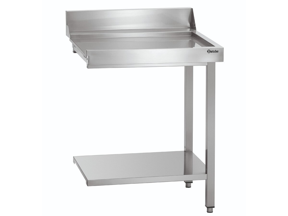 Ablauftisch mit Spritzschutz und Grundboden, Bartscher DS-700R, Edelstahl, BTH 700 x 720 x 850 mm