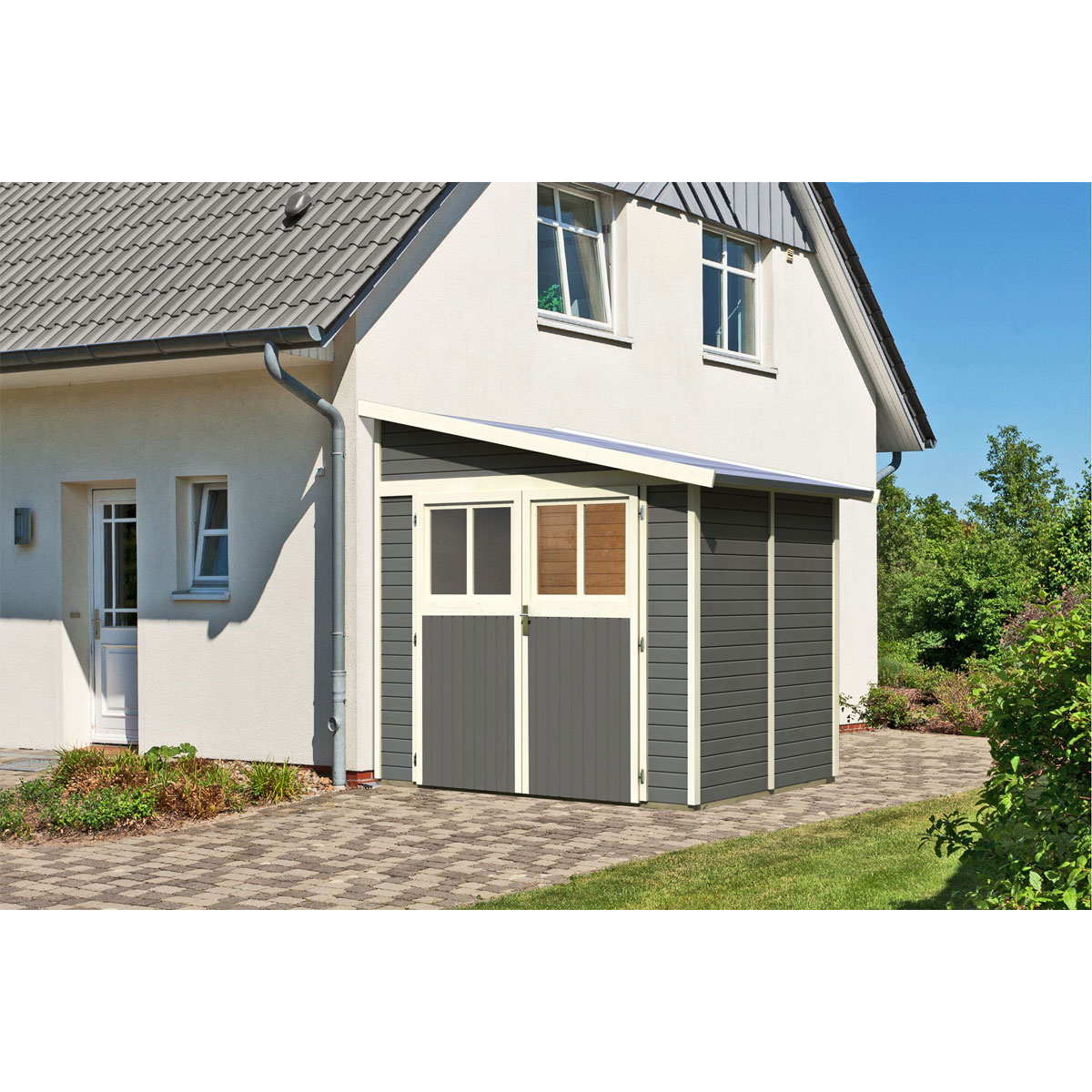 Karibu  Blockbohlenhaus Bomlitz 2 terragrau | 238302