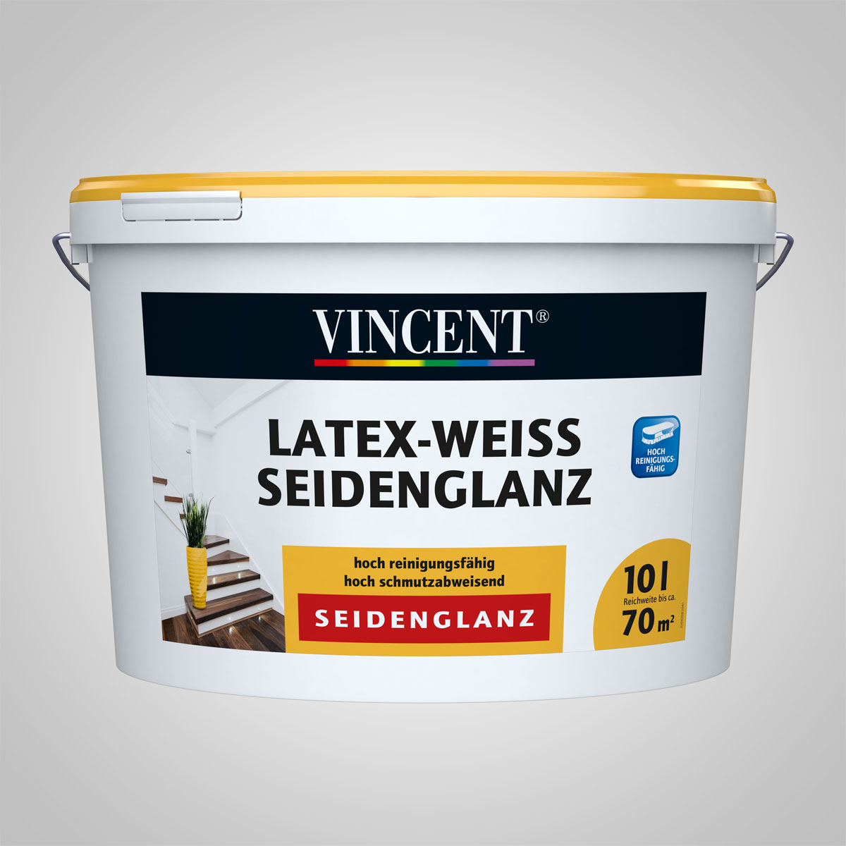 Vincent Latex-Weiß Seidenglänzend 10 L | 10 | Seidenglänzend | 240001