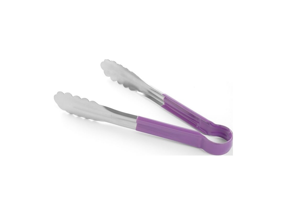 Servierzange HACCP, Edelstahl mit PVC Beschichtung, Violett, Länge 300 mm